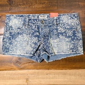 Mudd Floral Print Jean Shorts NWTS